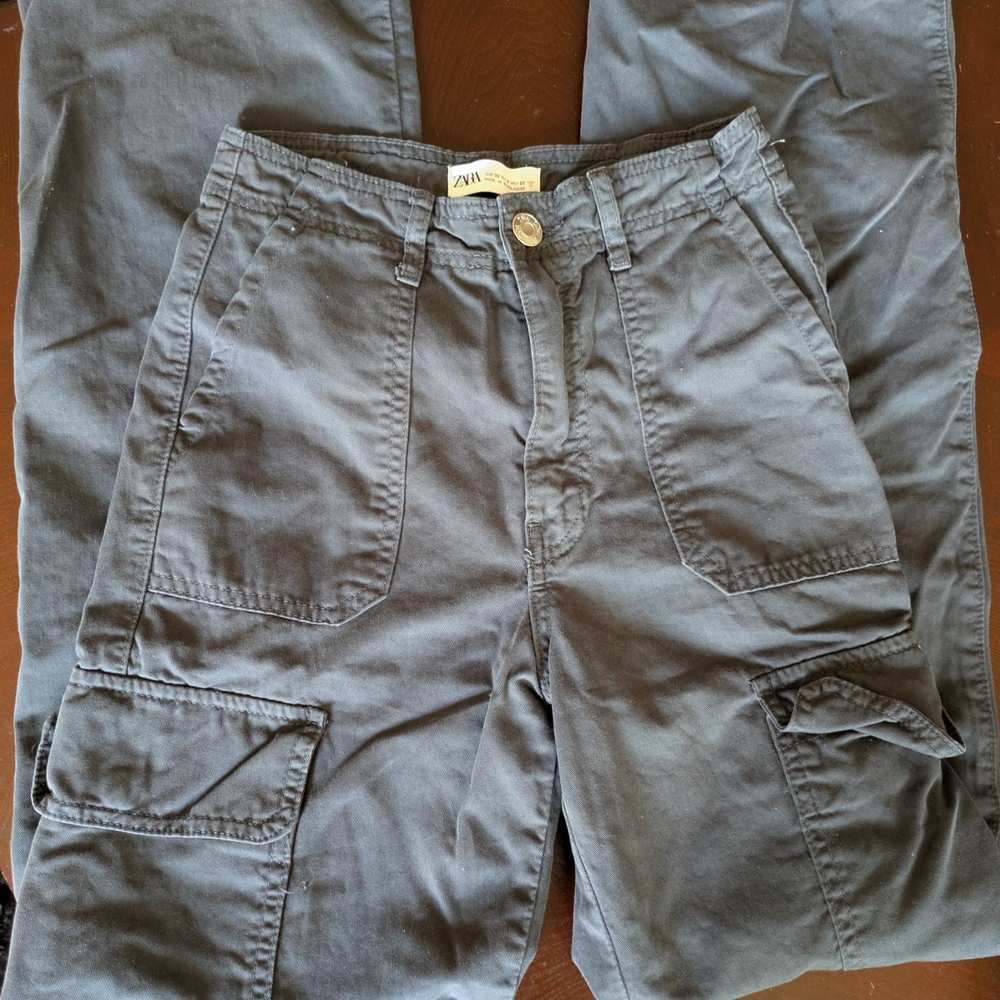 Zara Charcoal Cargo Trousers